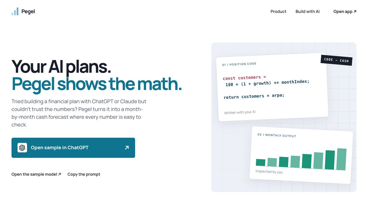 Pegel: public website preview